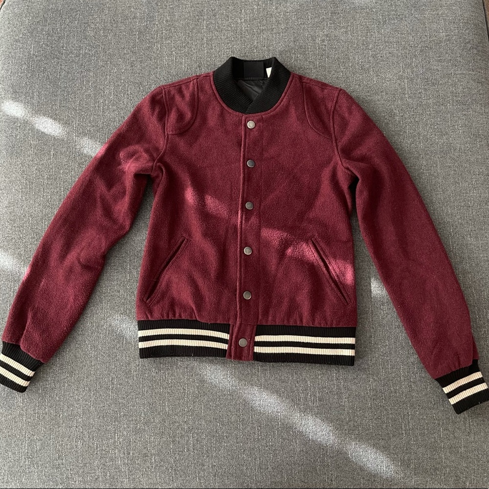 URBAN OUTFITTERS Burgundy Varsity Jacket